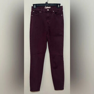 Altar’d State wine colored high rise jeggings skinny jeans. Size 27/5  A2